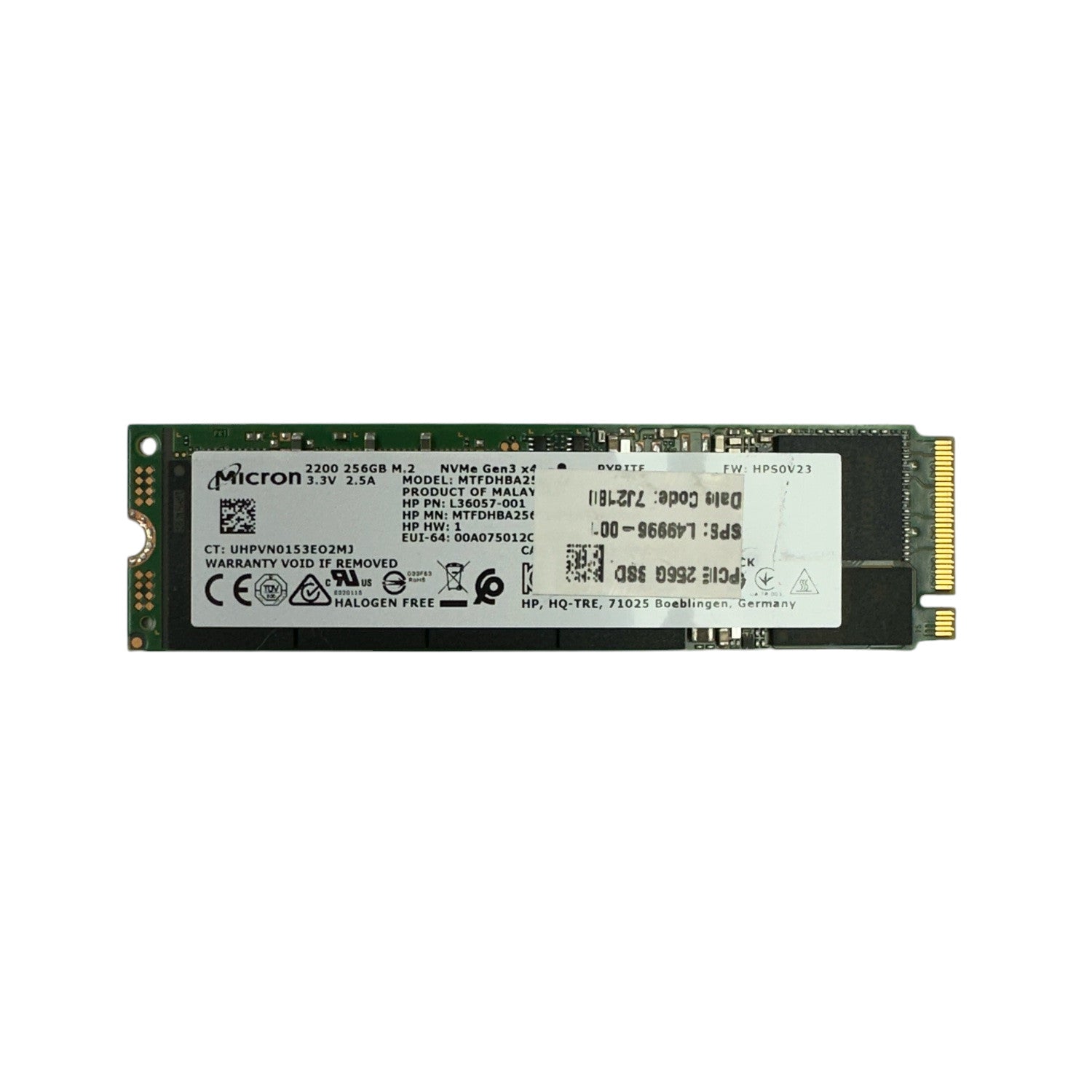 Micron 256GB SSD M.2 2280 PCIe NVMe Notebook PC interne Festplatte