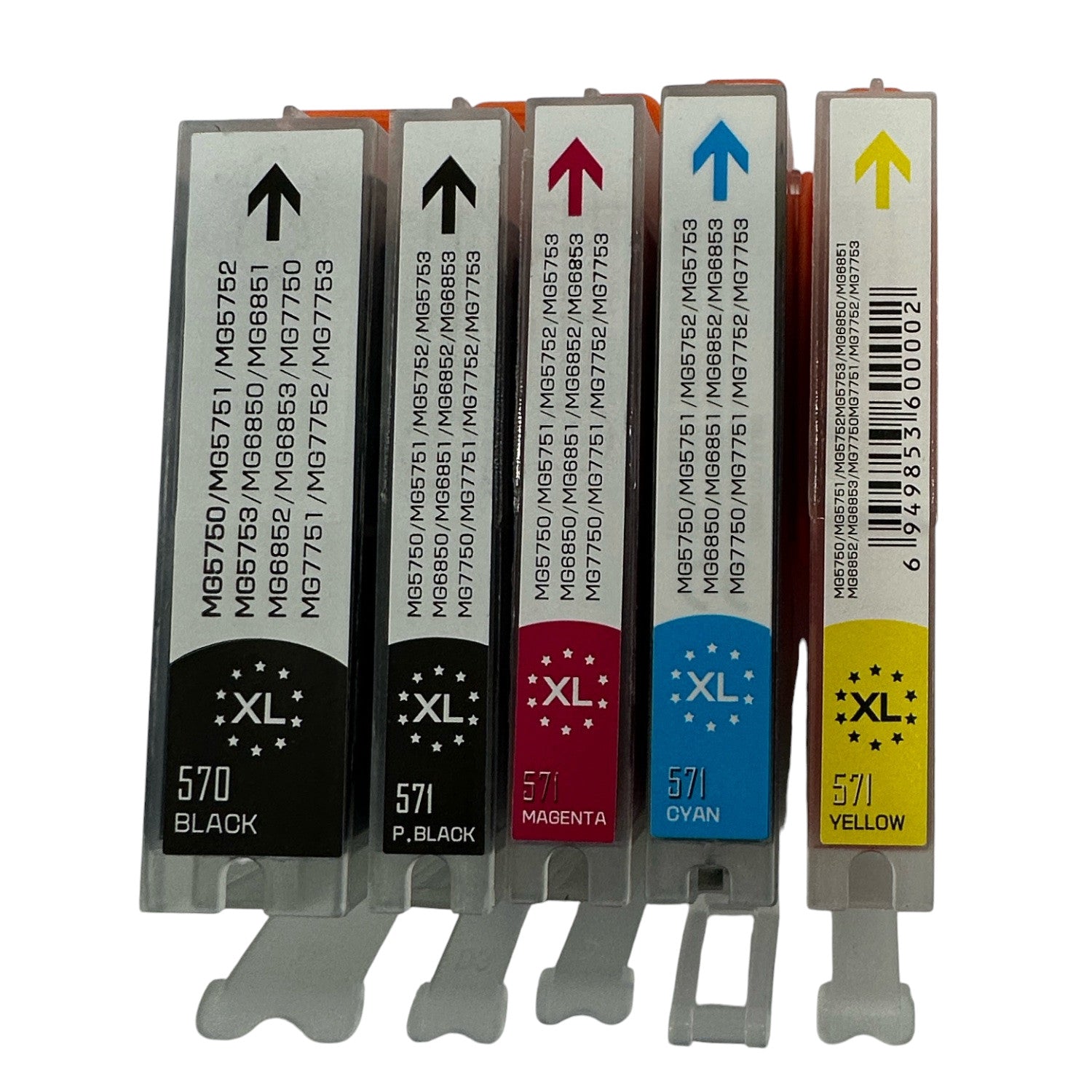 Softech XL PGI-570/CLI-571 kompatibler Komplettsatz  PBk,Bk,C,M,Y - 5 Patronen