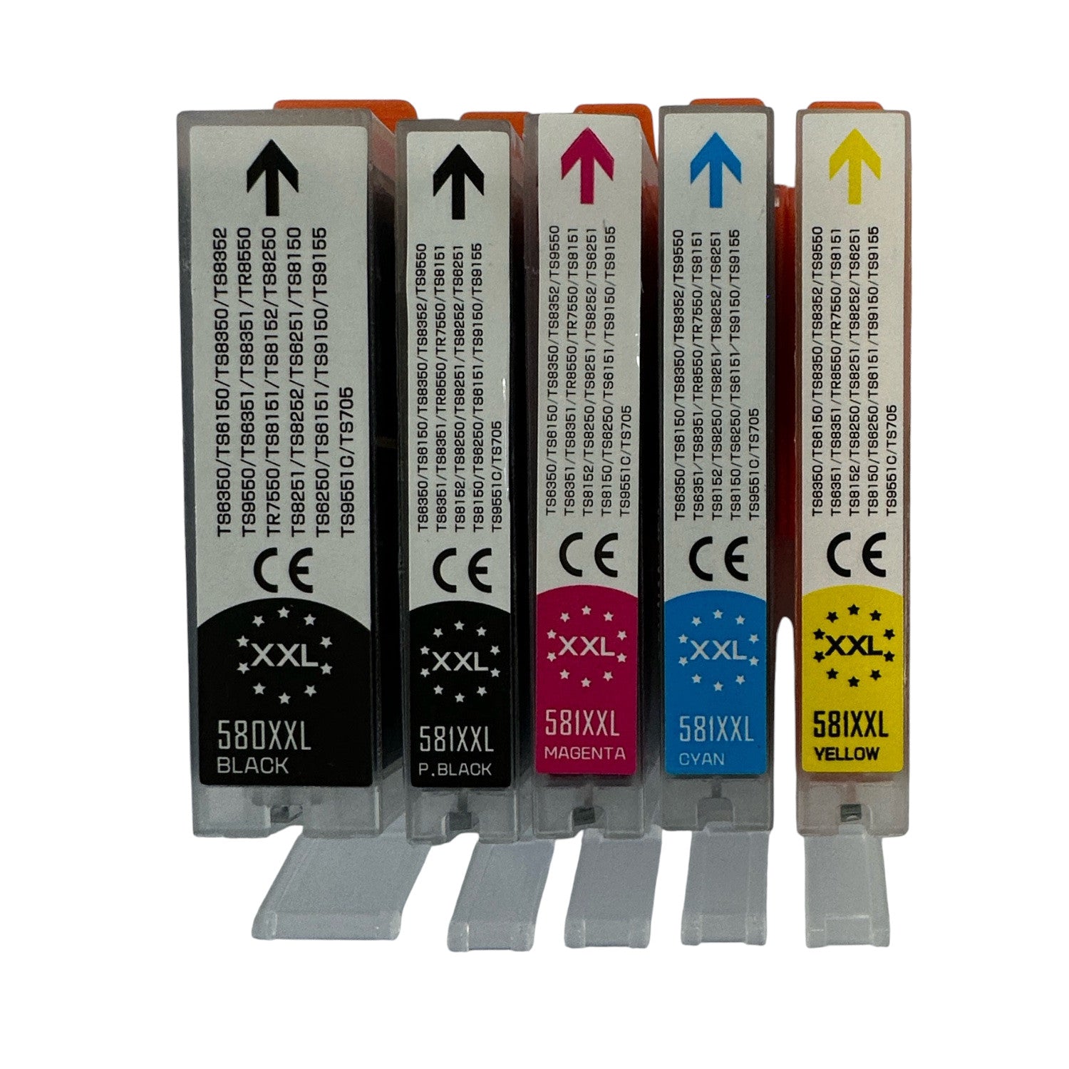Softech XL PGI-580/CLI-581 kompatibler Komplettsatz  PBk,Bk,C,M,Y - 5 Patronen