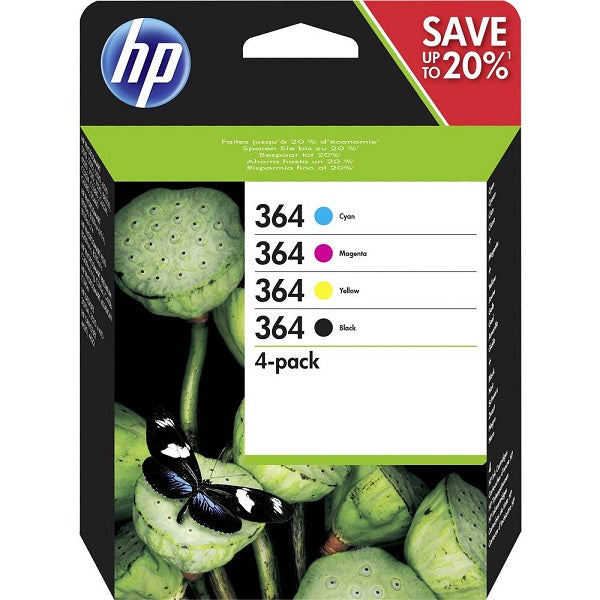 HP 364 Tintenpatrone Original Kombi-Pack Schwarz, Cyan, Magenta, Gelb