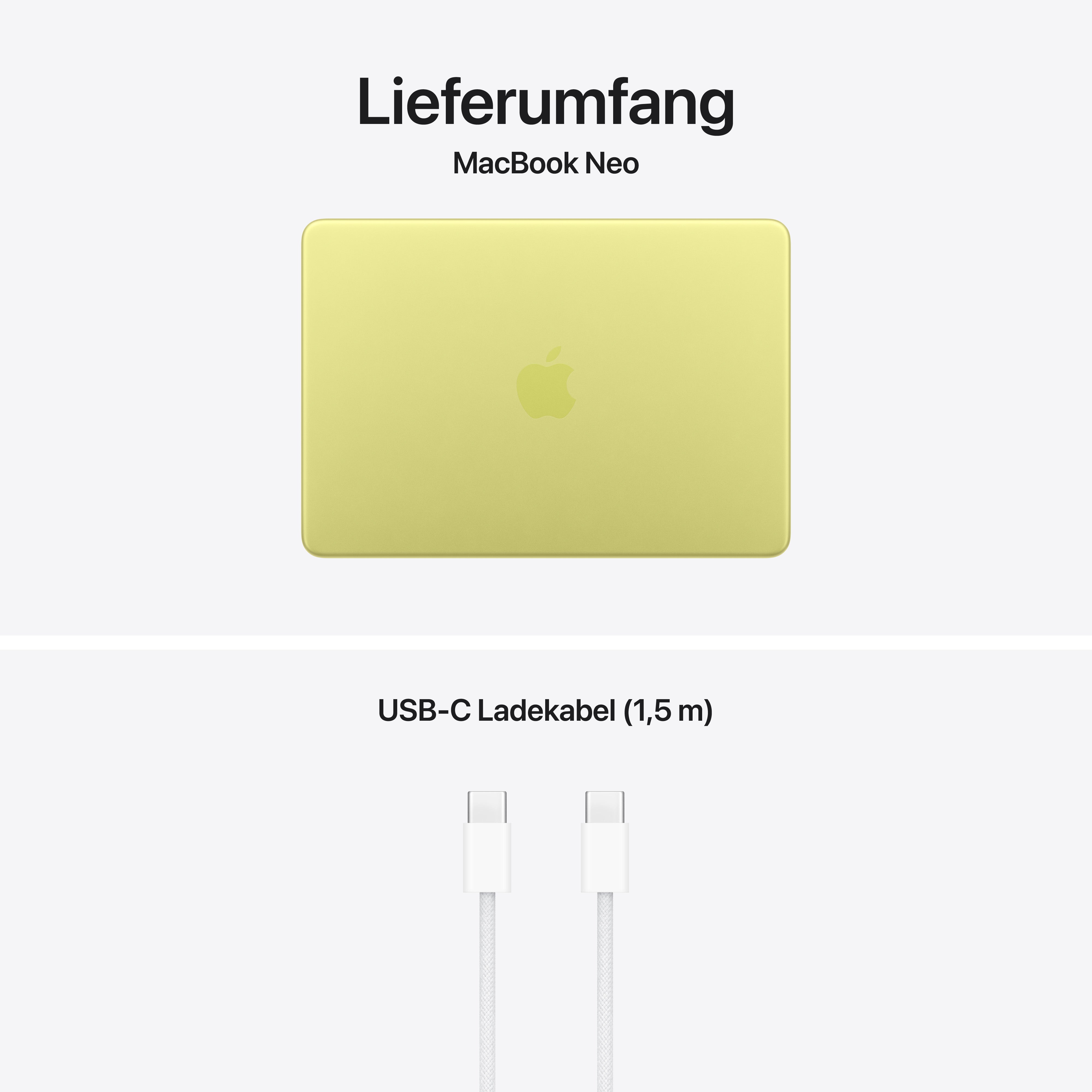 Apple MacBook Neo - 13" Liquid Retina Display - Zitrus - 8GB - 256GB - Magic Keyboard ohne TouchID