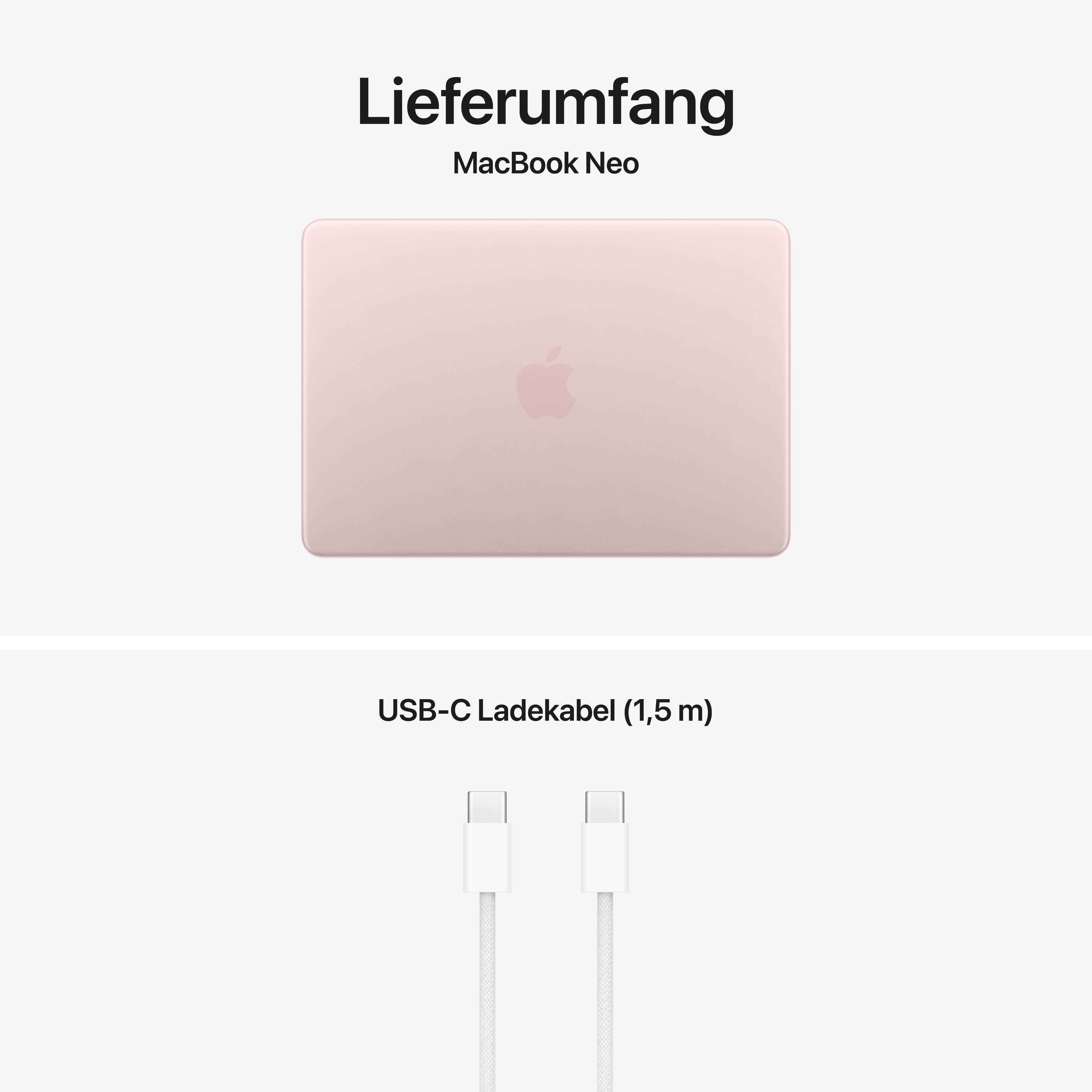 Apple MacBook Neo - 13" Liquid Retina Display - Blush - 8GB - 512GB - Magic Keyboard mit TouchID