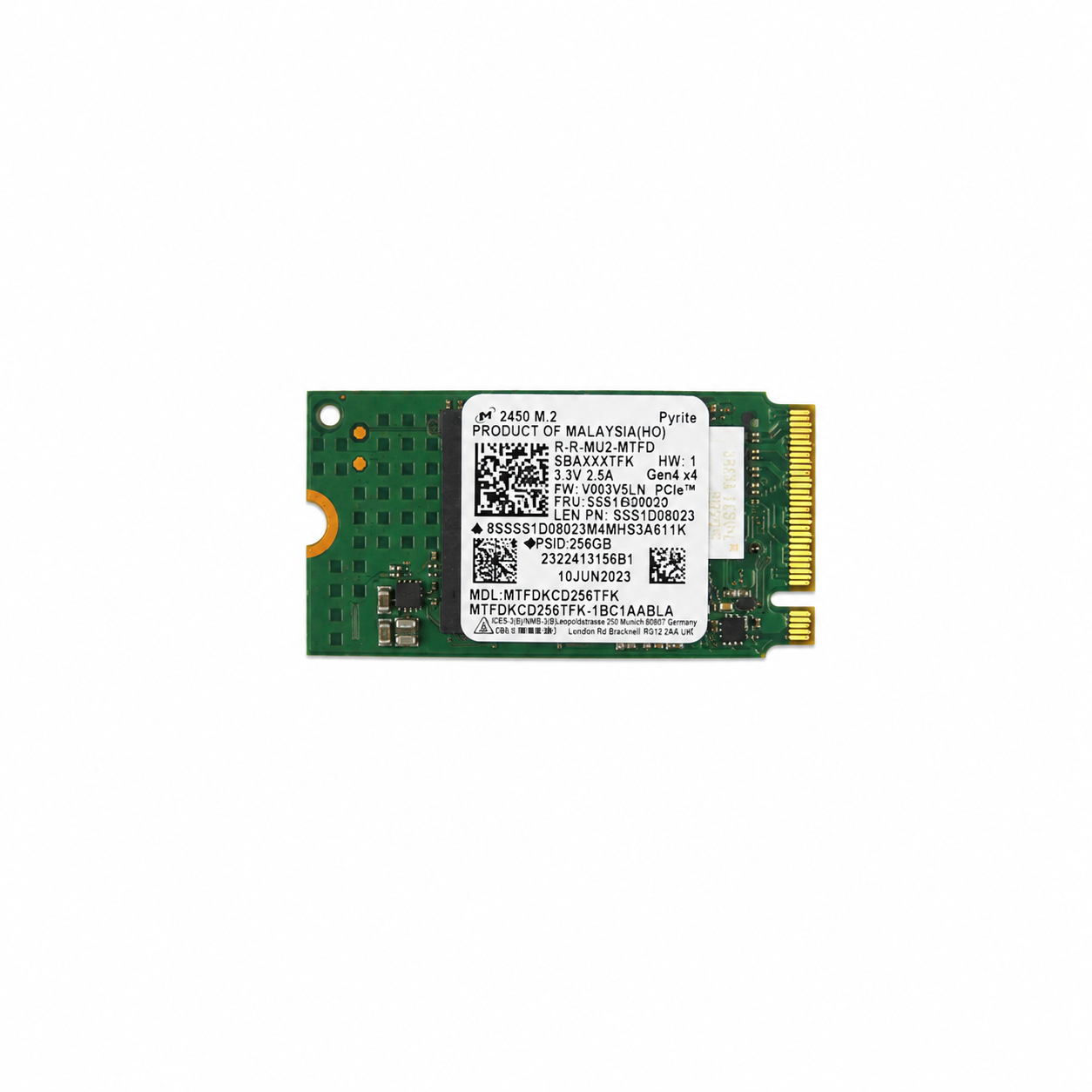 Micron 256GB SSD M.2 2242 PCIe NVMe Notebook PC interne Festplatte