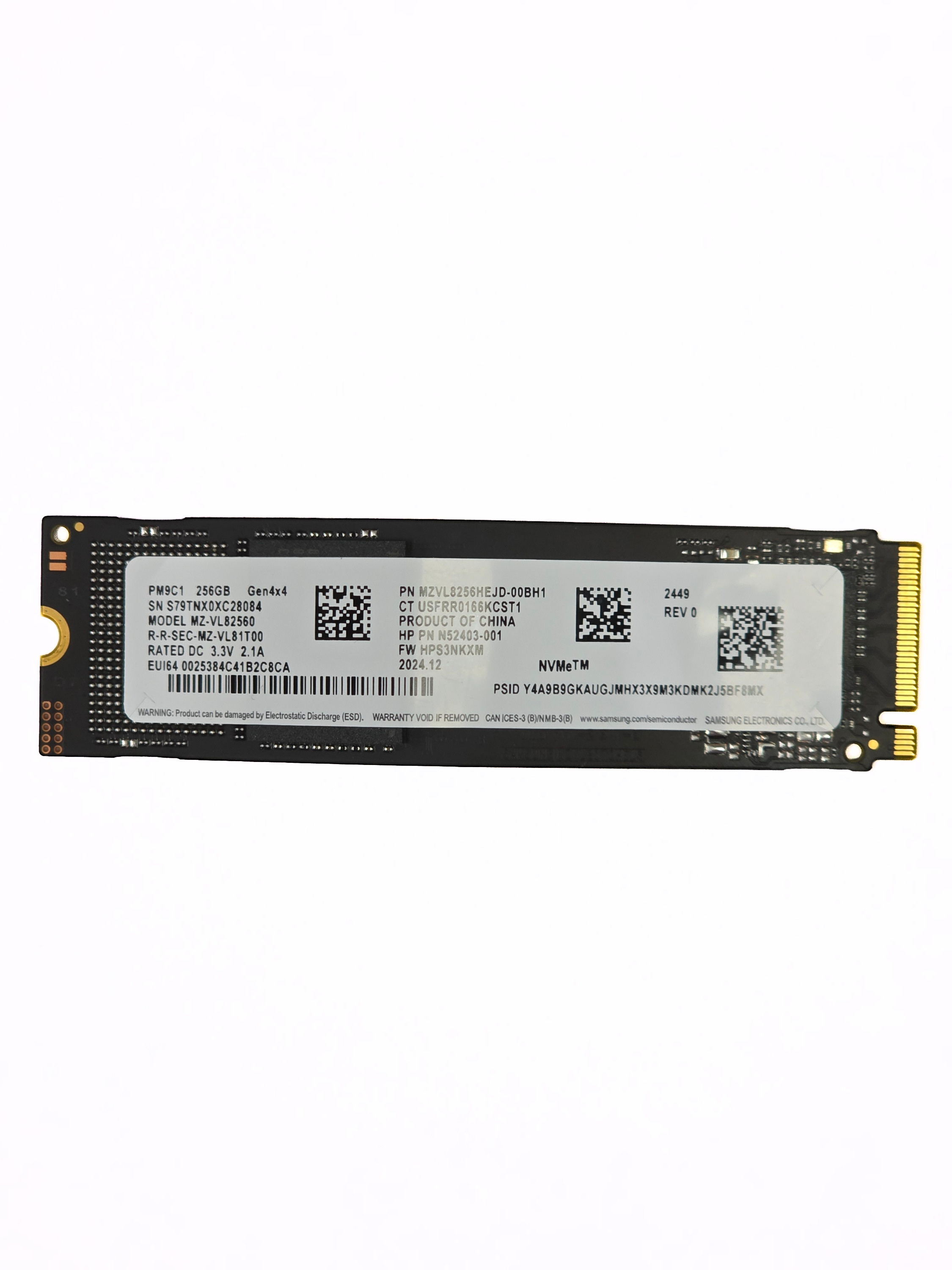 Samsung 256GB SSD M.2 PCIe NVMe Laptop PC interne Notebook Festplatte