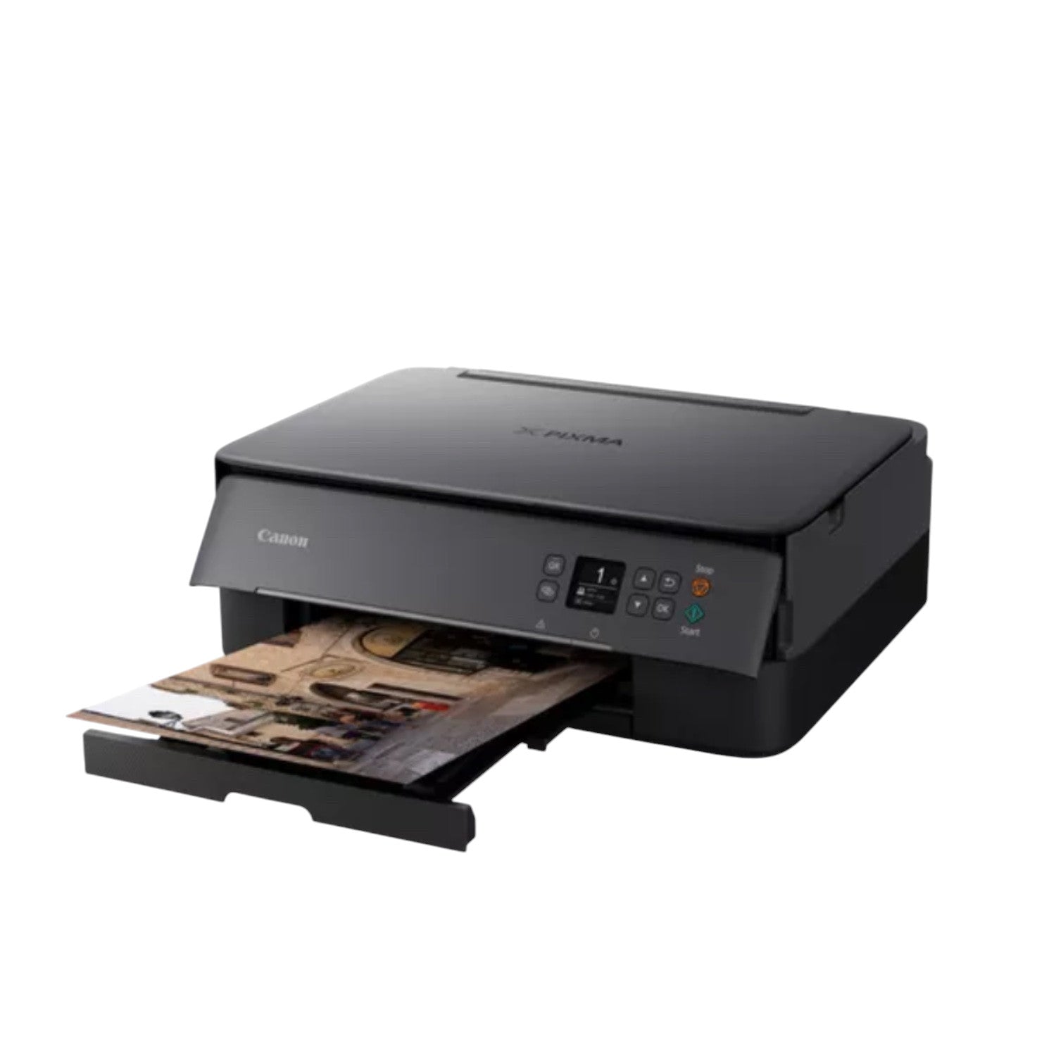 Canon PIXMA TS5350i Multifunktionsdrucker 3in1 (Tintenstrahl,Drucken, Kopieren, Scannen, A4, 3,7 cm OLED, WLAN, Duplexdruck, 2 Papierzuführungen - Schwarz