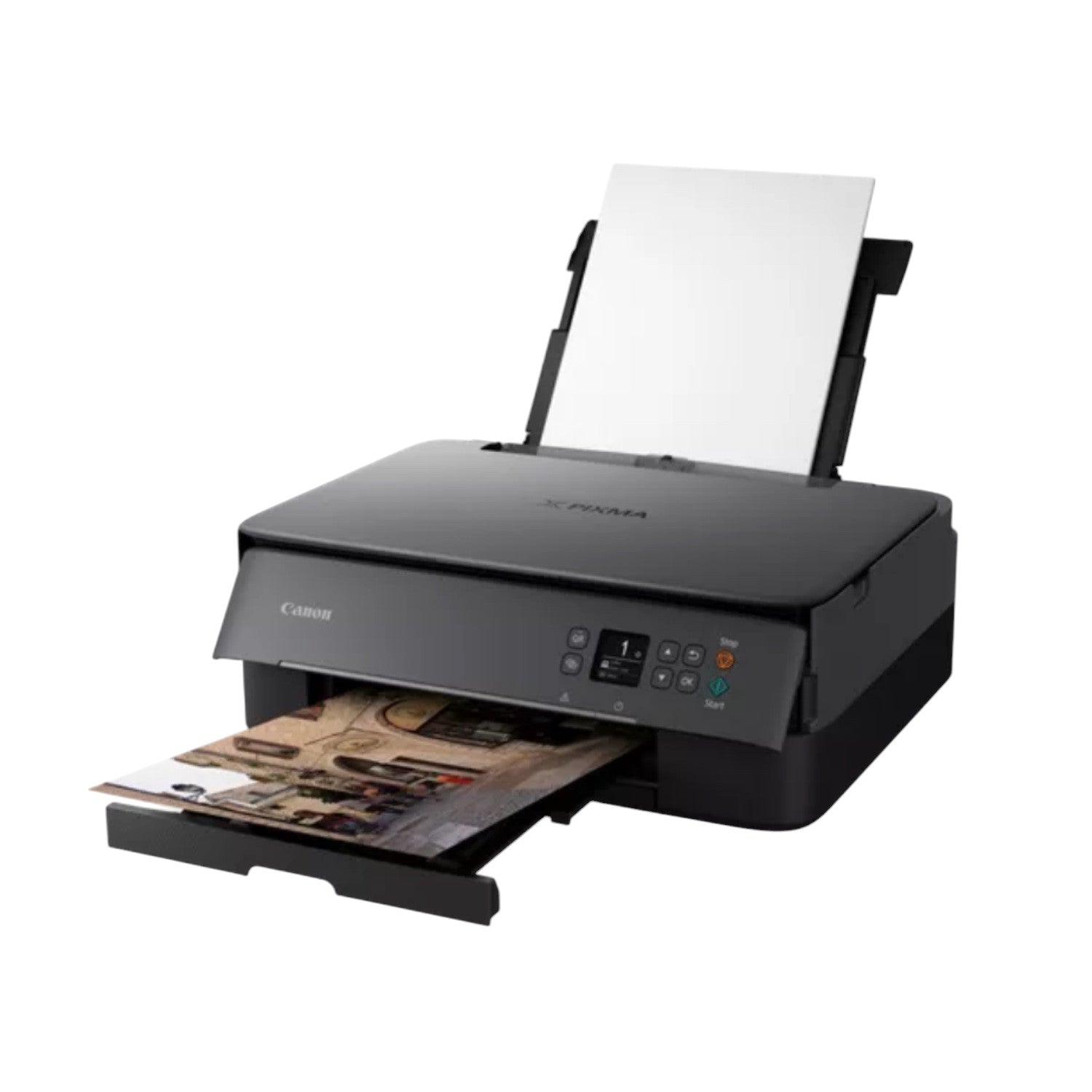 Canon PIXMA TS5350i Multifunktionsdrucker 3in1 (Tintenstrahl,Drucken, Kopieren, Scannen, A4, 3,7 cm OLED, WLAN, Duplexdruck, 2 Papierzuführungen - Schwarz