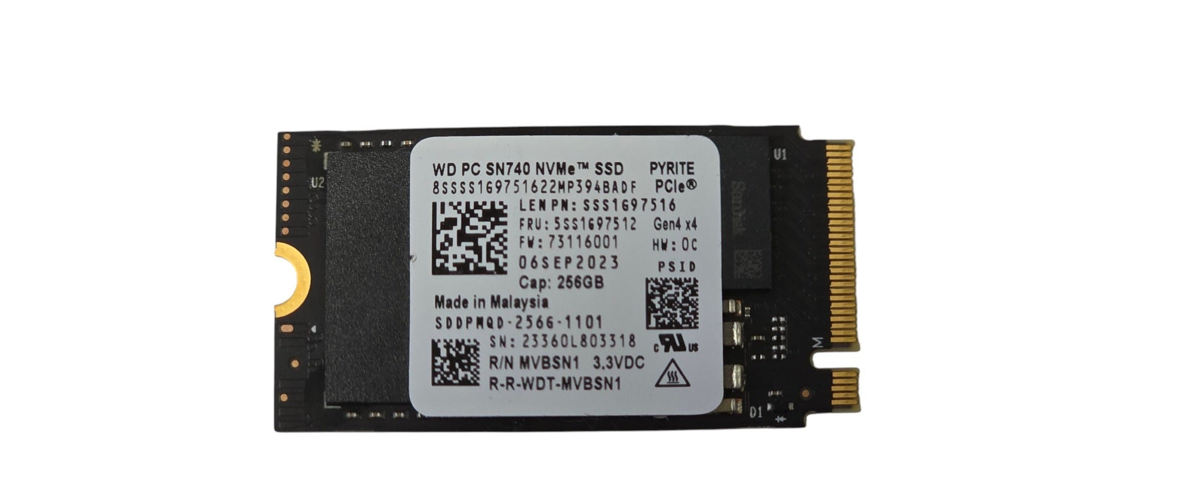 Western Digital 256GB SSD M.2 2242 PCIe NVMe Notebook PC interne Festplatte inkl. Adapter