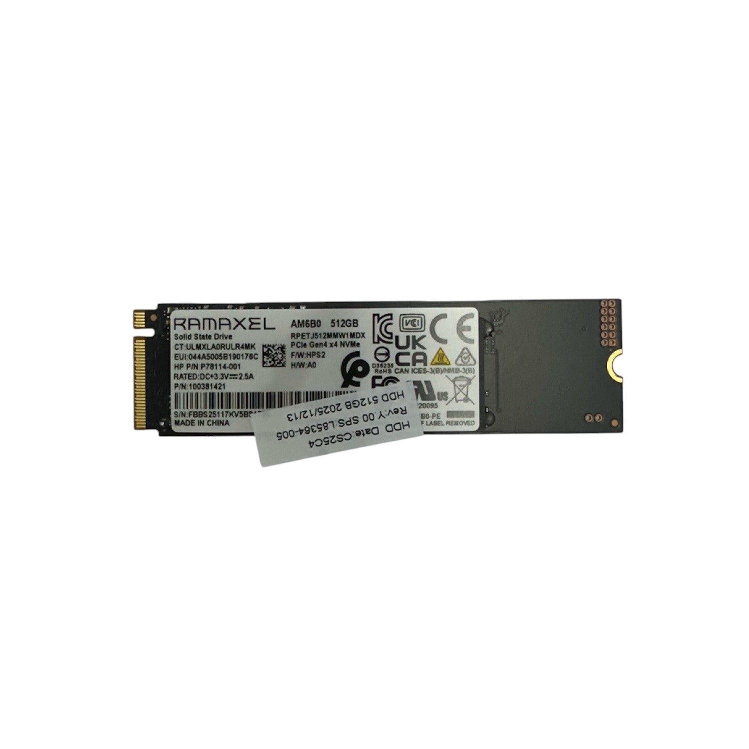 Ramaxel 512GB SSD M.2 PCIe NVMe 2280 Notebook PC interne Festplatte