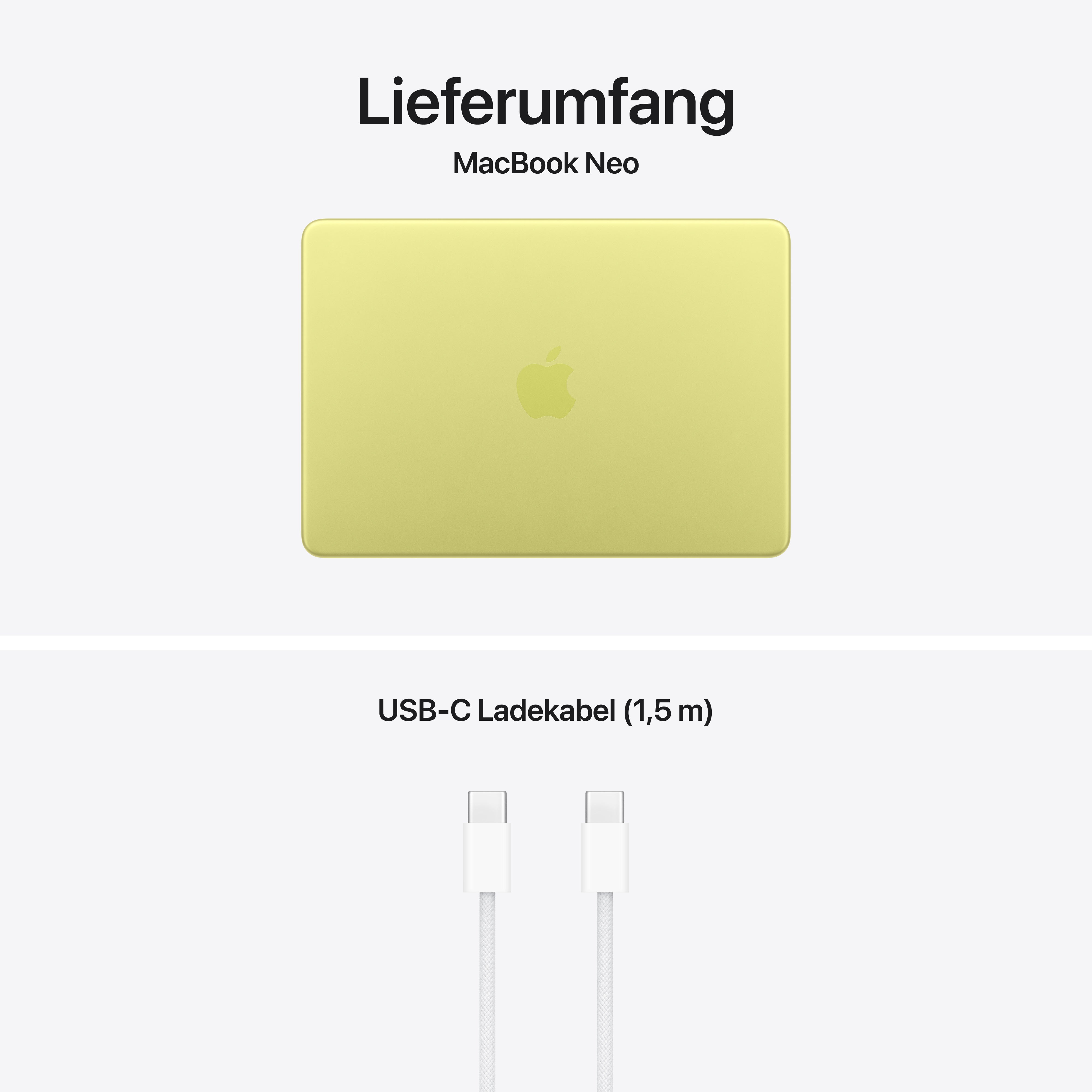 Apple MacBook Neo - 13" Liquid Retina Display - Zitrus - 8GB - 512GB - Magic Keyboard mit TouchID