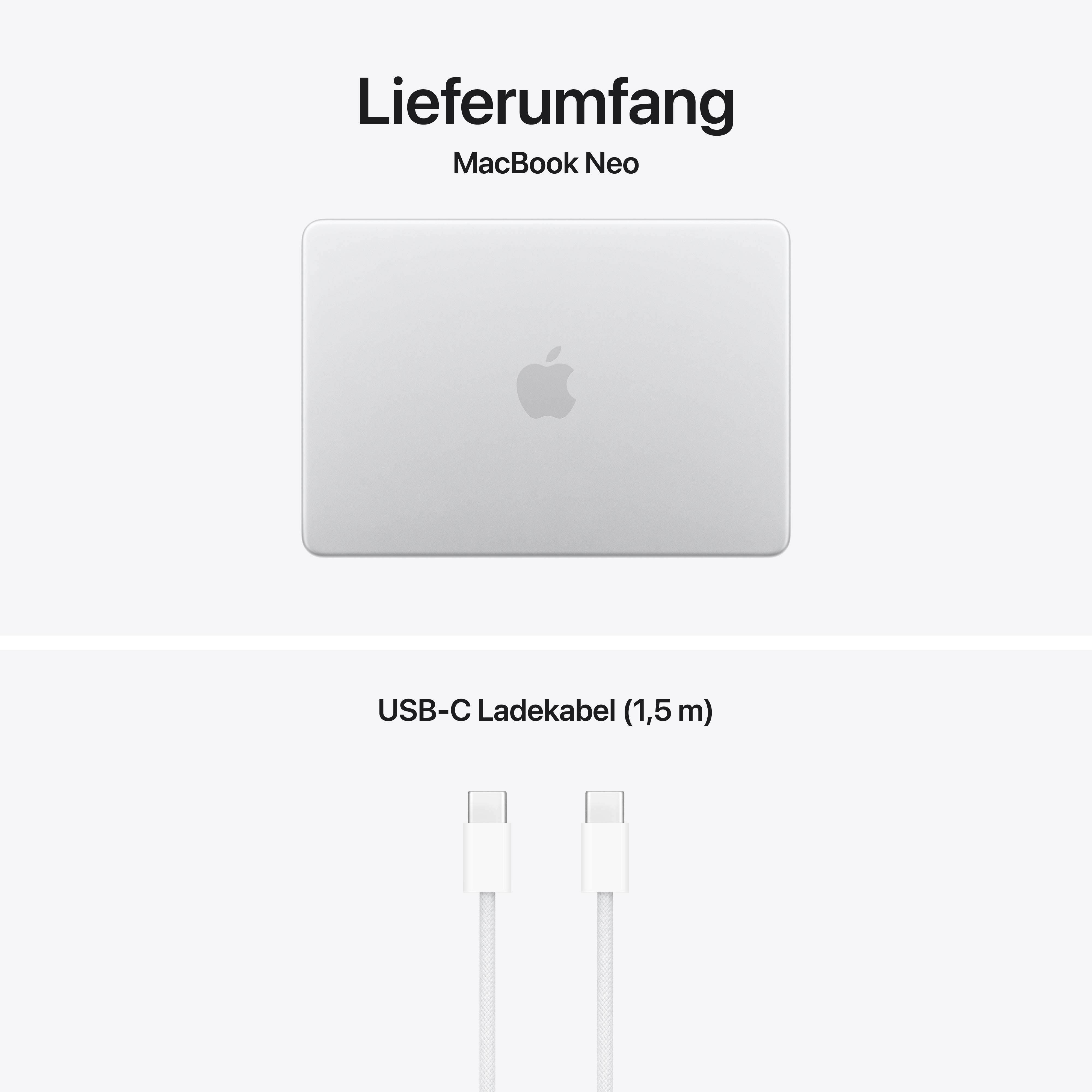 Apple MacBook Neo - 13" Liquid Retina Display - Silber - 8GB - 512GB - Magic Keyboard mit TouchID