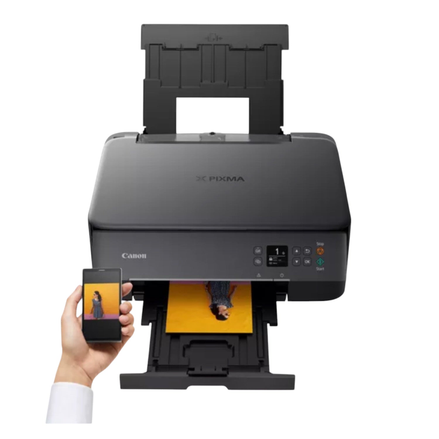 Canon PIXMA TS5350i Multifunktionsdrucker 3in1 (Tintenstrahl,Drucken, Kopieren, Scannen, A4, 3,7 cm OLED, WLAN, Duplexdruck, 2 Papierzuführungen - Schwarz