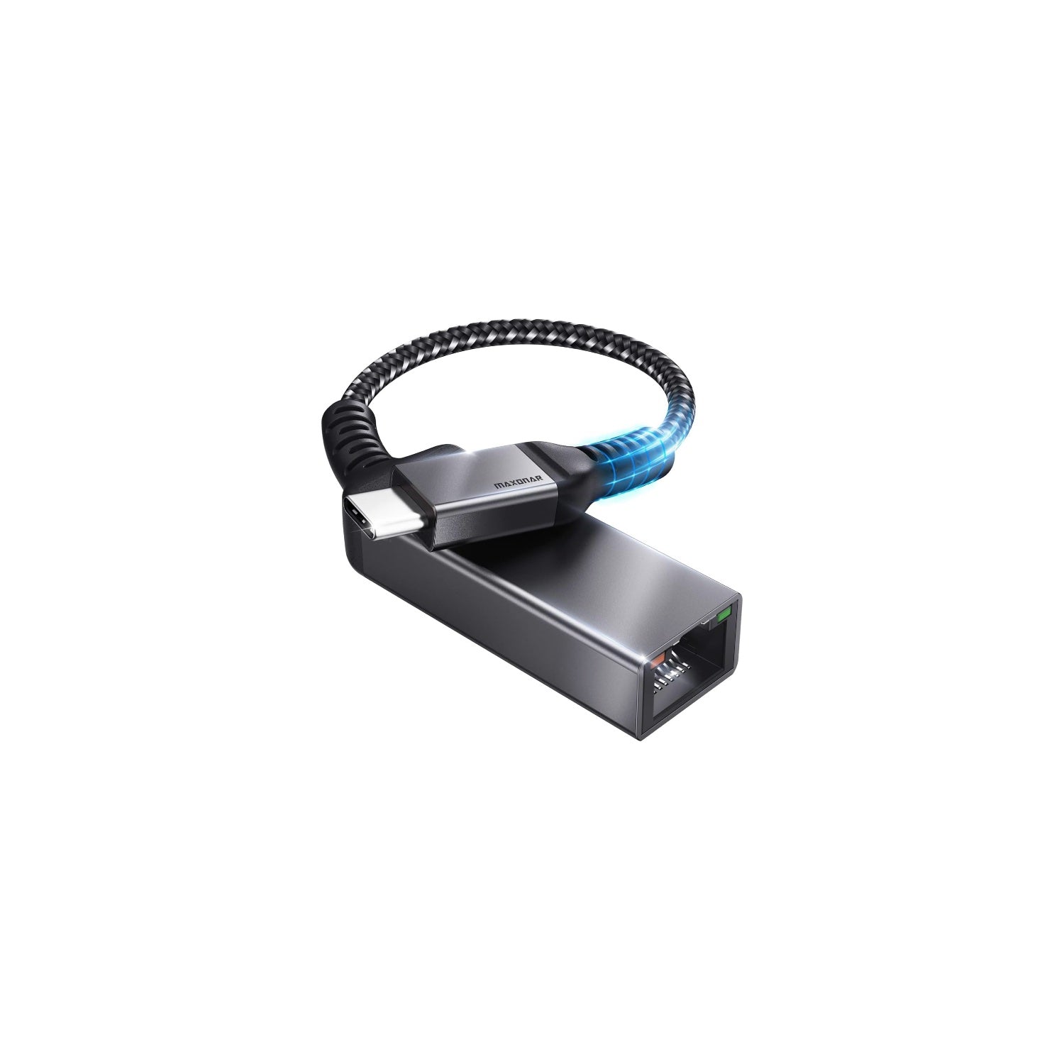 Maxonar USB-C Adapter/Hub auf Ethernet/LAN (RJ45) - Thunderbolt 3/4 - Kompaktes Aluminiu Design