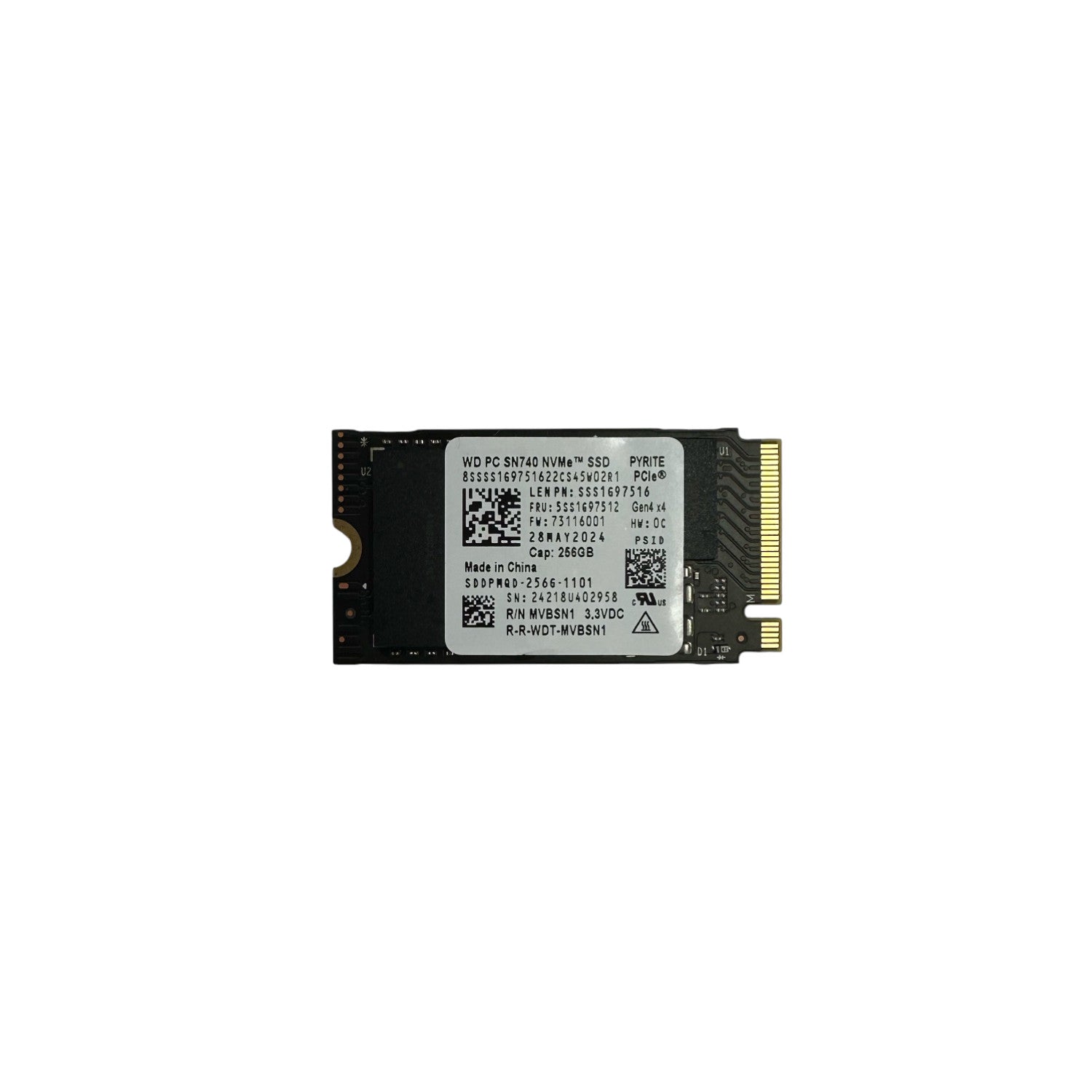 Western Digital 256GB SSD M.2 2242 PCIe NVMe Notebook PC interne Festplatte