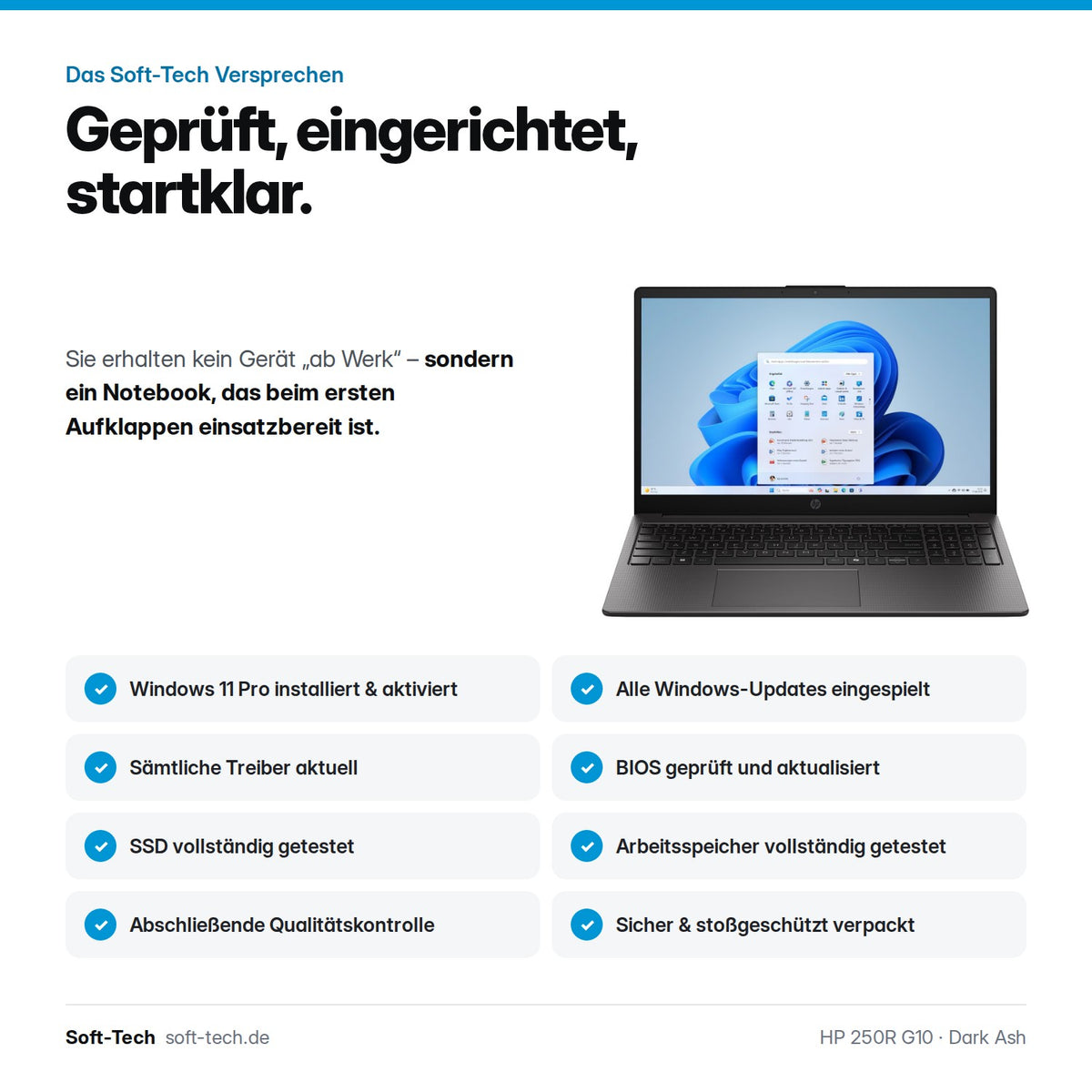 HP 250R G10 - 15.6" FHD - Schwarz - Intel Core 5 120U - DDR5 - Windows 11 Pro