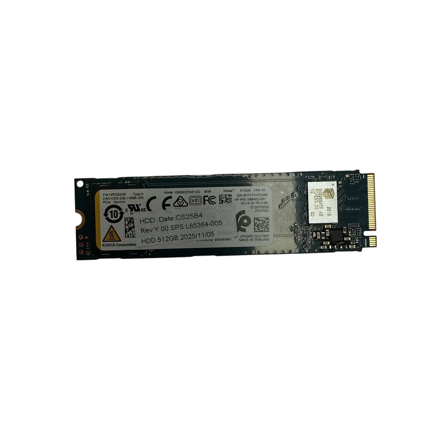 Kioxia 512GB SSD M.2 PCIe NVMe 2280 Notebook PC interne Festplatte